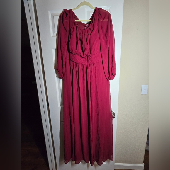 New! Ever Pretty Raccolta Carta Evening Gown Bridesmaid Dress Burgundy Size 24US - Picture 1 of 15